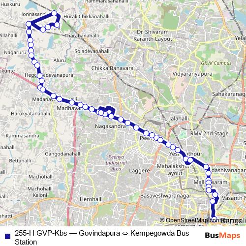 255-H GVP-Kbs bus Line Map