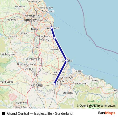 Grand Central bus Line Map