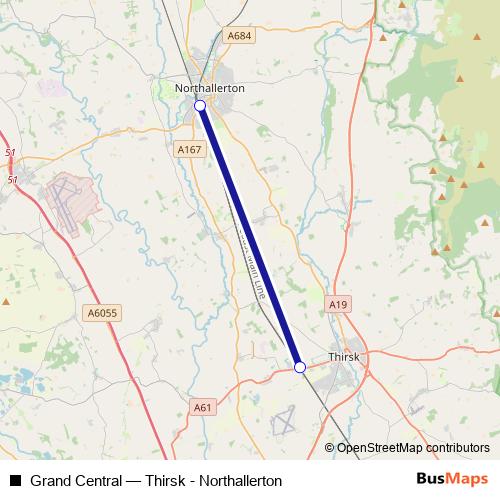Grand Central bus Line Map