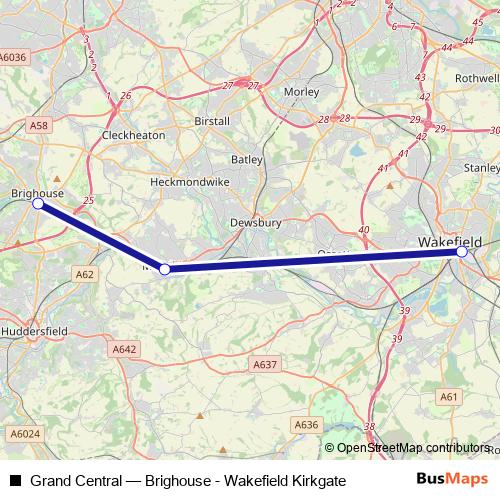 Grand Central bus Line Map