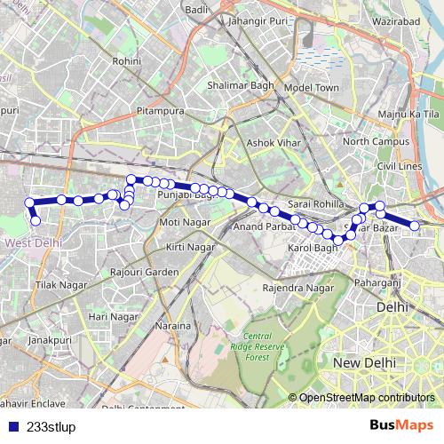 233stlup bus Line Map