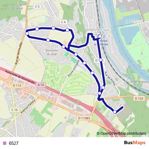 6527 bus Line Map