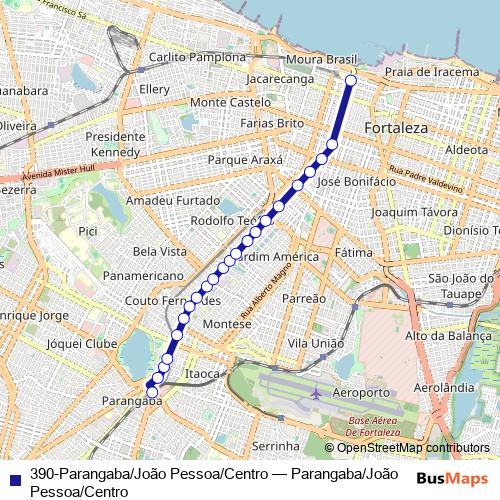 390-Parangaba/João Pessoa/Centro bus Line Map