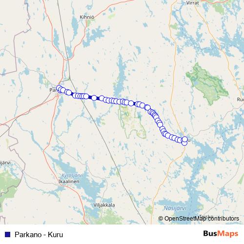Parkano - Kuru bus Line Map
