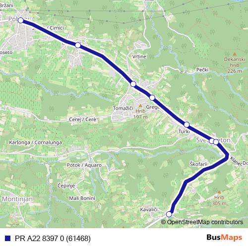 PR A22 8397 0 (61468) bus Line Map