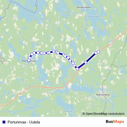 Pertunmaa - Uutela bus Line Map
