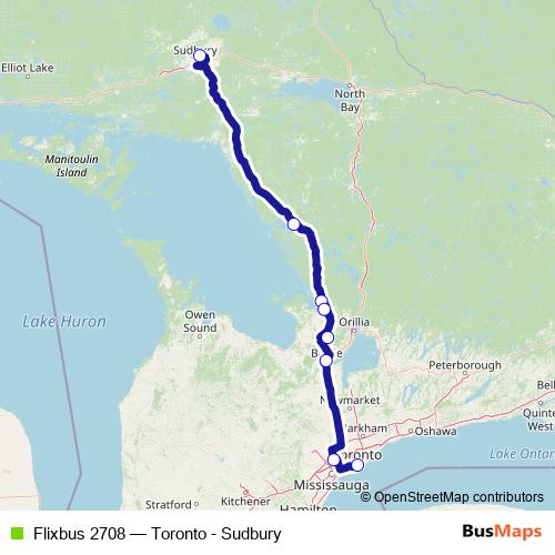 Flixbus 2708 bus Line Map