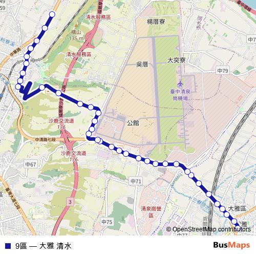 9區 bus Line Map
