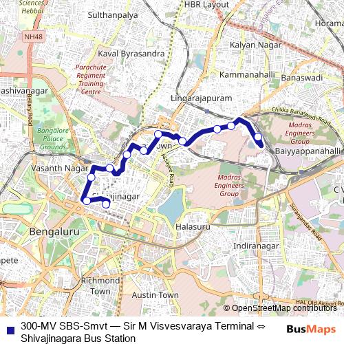 300-MV SBS-Smvt bus Line Map