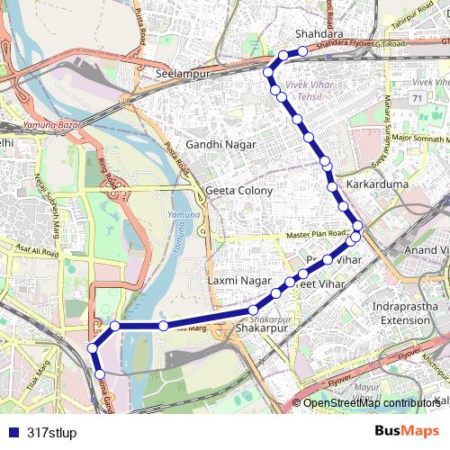 317stlup bus Line Map