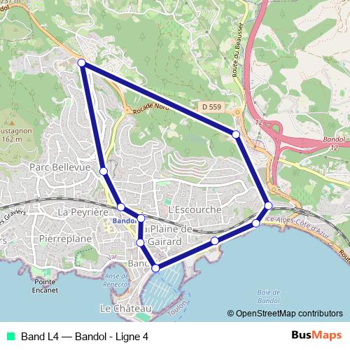 Band L4 bus Line Map