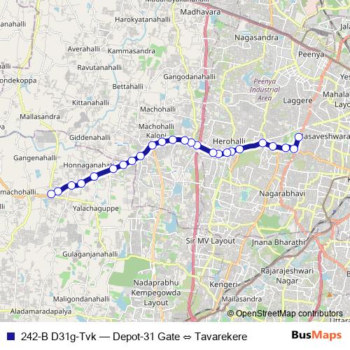 242-B D31g-Tvk bus Line Map