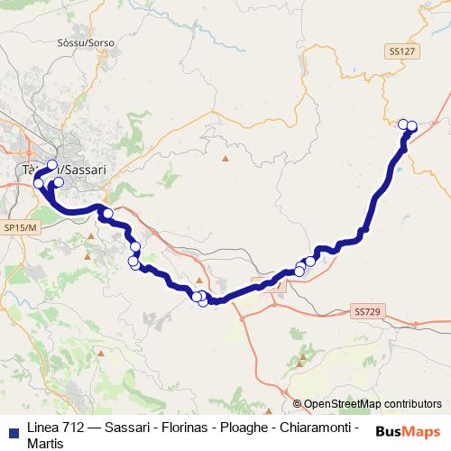 Linea 712 bus Line Map