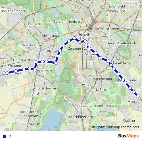 2 tram Line Map