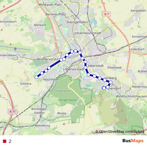 2 tram Line Map