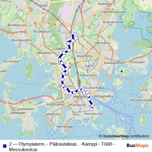 2 tram Line Map