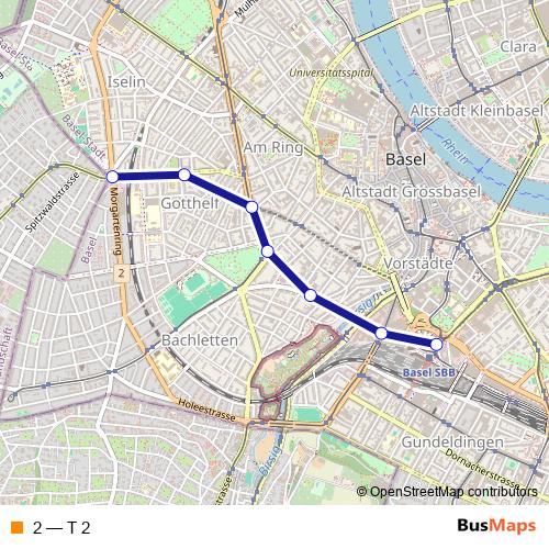 2 tram Line Map