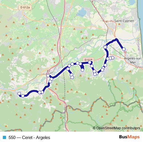 550 bus Line Map
