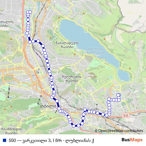 550 bus Line Map