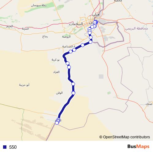 550 bus Line Map