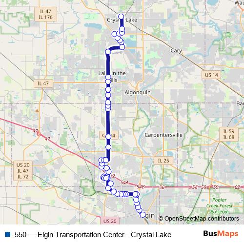 550 bus Line Map