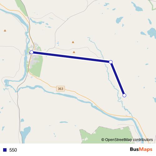 550 bus Line Map