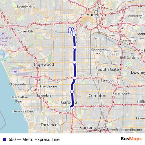 550 bus Line Map