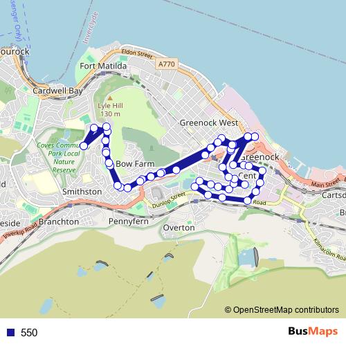 550 bus Line Map