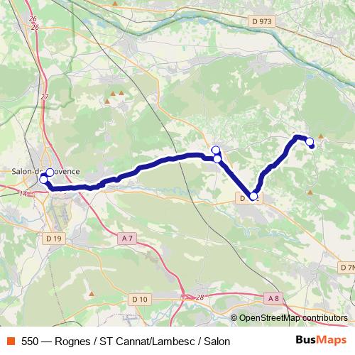550 bus Line Map