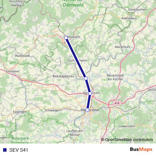 SEV S41 rail Line Map