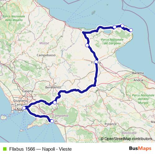 Flixbus 1566 bus Line Map
