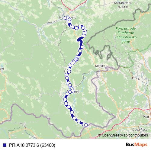 PR A18 0773 6 (63460) bus Line Map