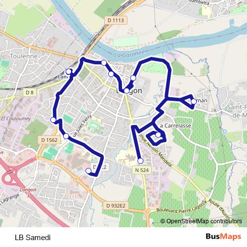 LB Samedi bus Line Map