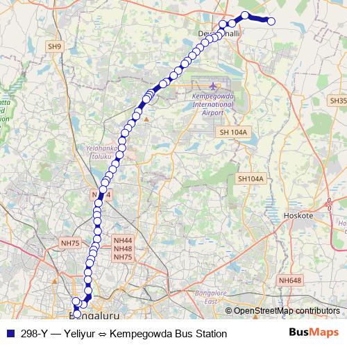 298-Y bus Line Map