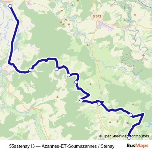55sstenay13 bus Line Map