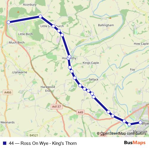 44 bus Line Map