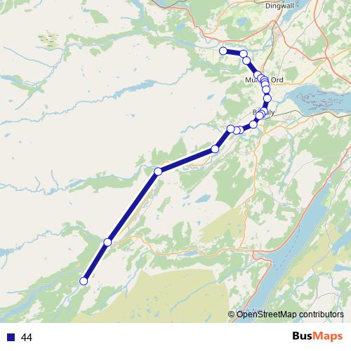 Bus 44 Timetable & Stops in Inverness