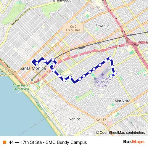 44 bus Line Map