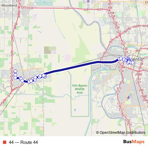 44 bus Line Map
