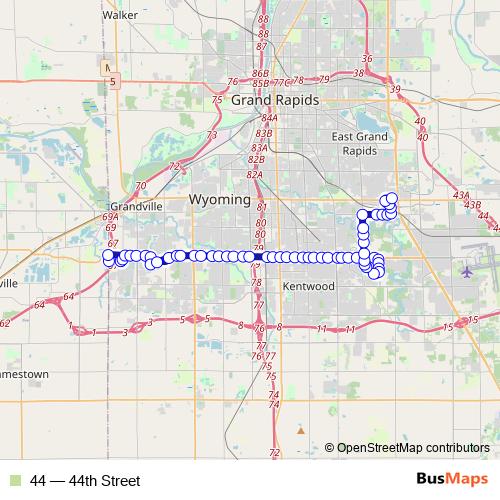 44 bus Line Map