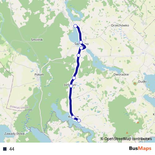 44 bus Line Map