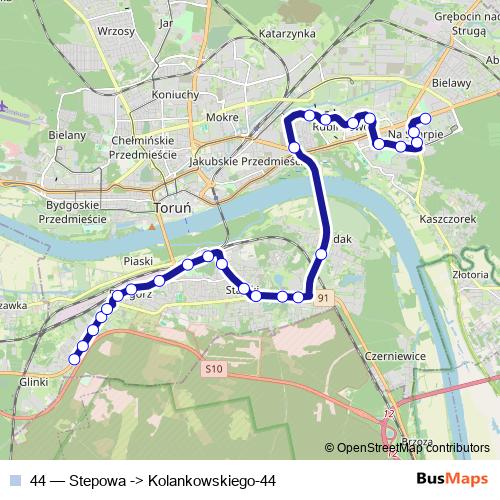 44 bus Line Map