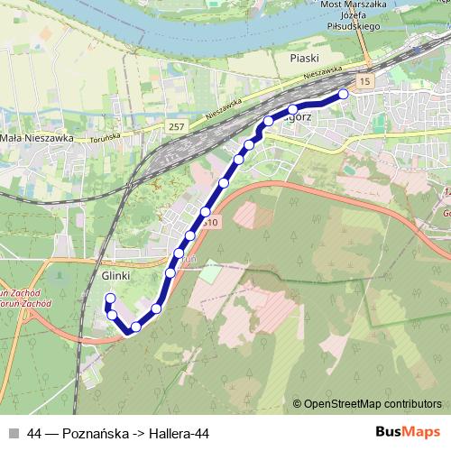 44 bus Line Map