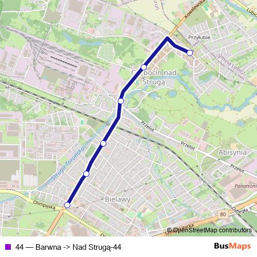 44 bus Line Map