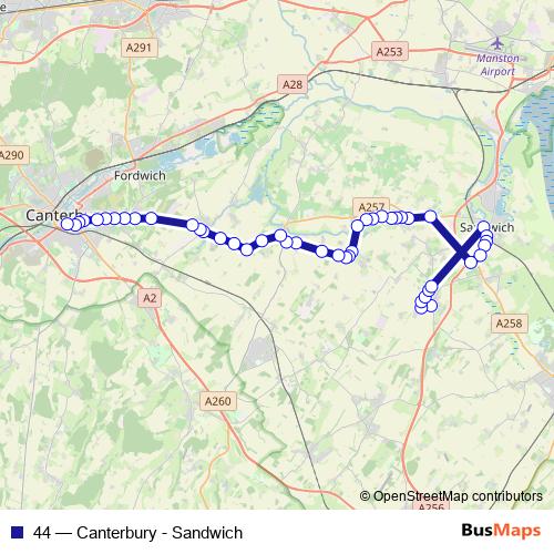 44 bus Line Map
