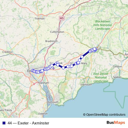 44 bus Line Map