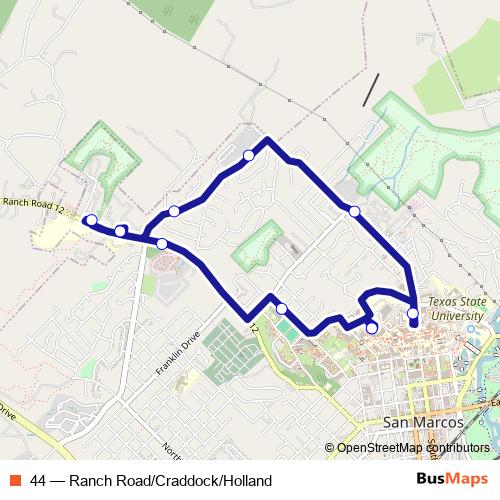 44 bus Line Map