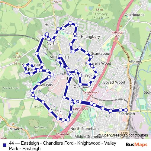 44 bus Line Map