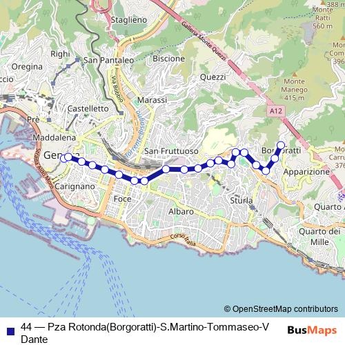 44 bus Line Map