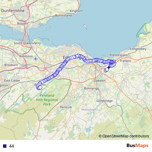 44 bus Line Map